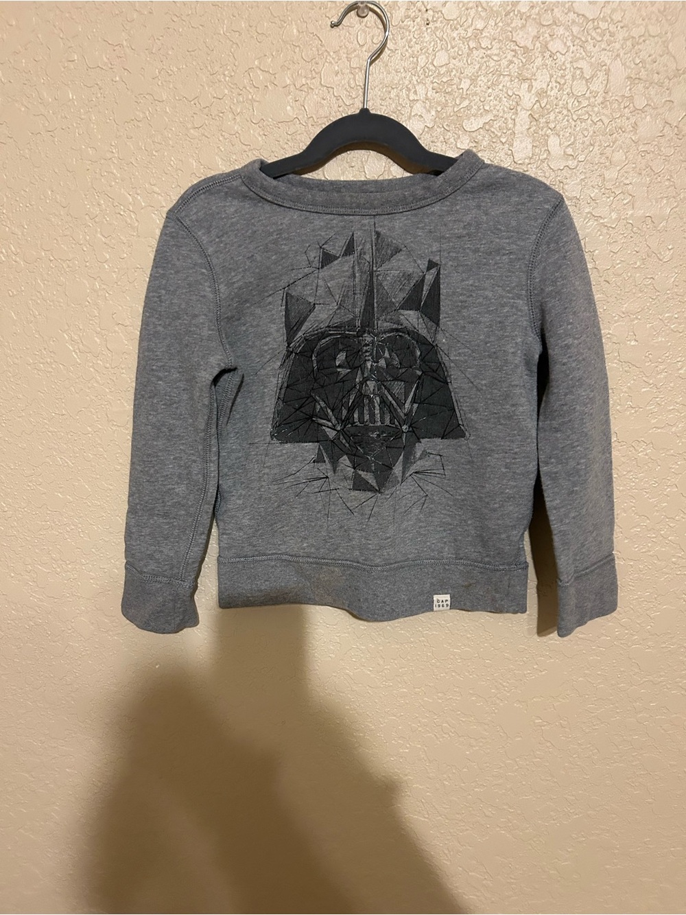 GAP Kids Grey Star Wars Sweatshirt with Darth Vader graphic Design